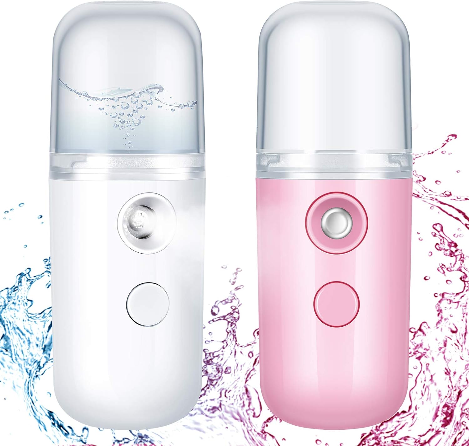 Honoson 2 Pack Nano Facial Mister Spray Bottle Handheld Humidifier Portable Face Mister